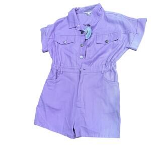 Cloud Ten Jumpsuit Romper Womens Medium Game Day Lavender Elastic Waistband READ